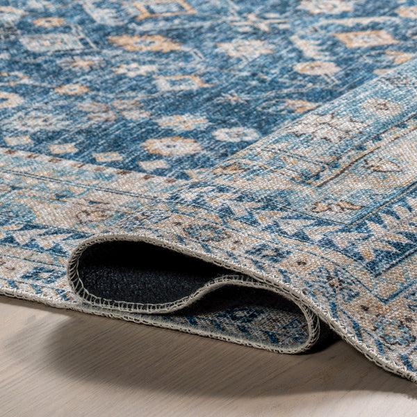 Nuloom Sunsari Geometric Machine Washable Area Rug Blue