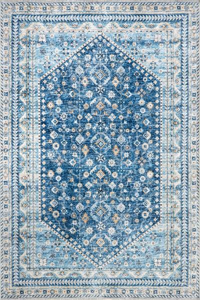 nuloom Sunsari Geometric Machine Washable Area Rug Blue