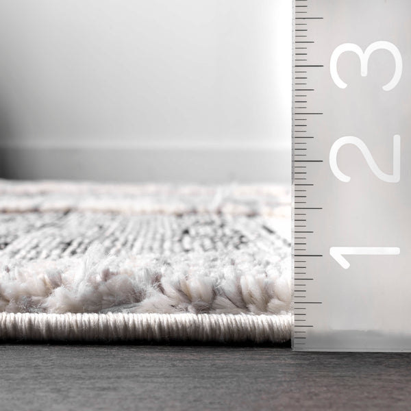 Nuloom Suri Soft Diamond Trellis Textured Area Rug Grey