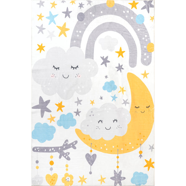 nuloom Sweet Dreams Machine Washable Kids Area Rug White Multi
