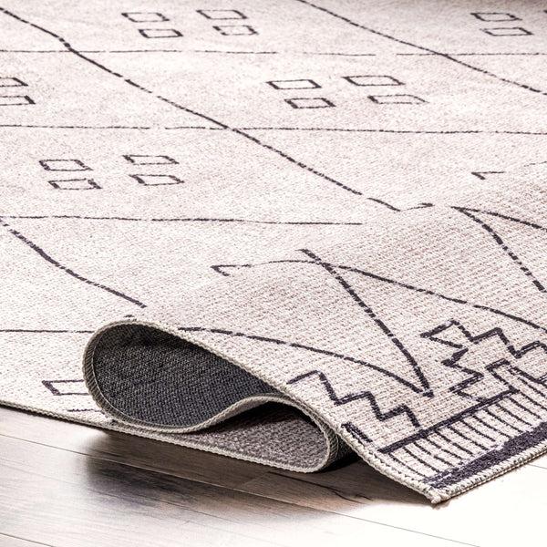 Nuloom Sydney Machine Washable Diamond Trellis Area Rug Ivory