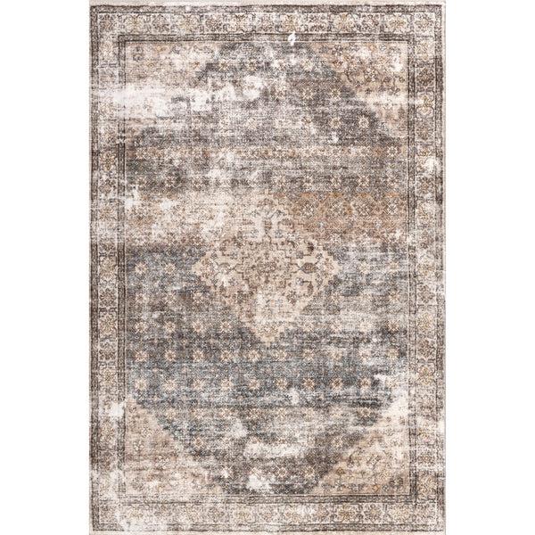nuloom Talita Medallion Machine Washable Area Rug Grey