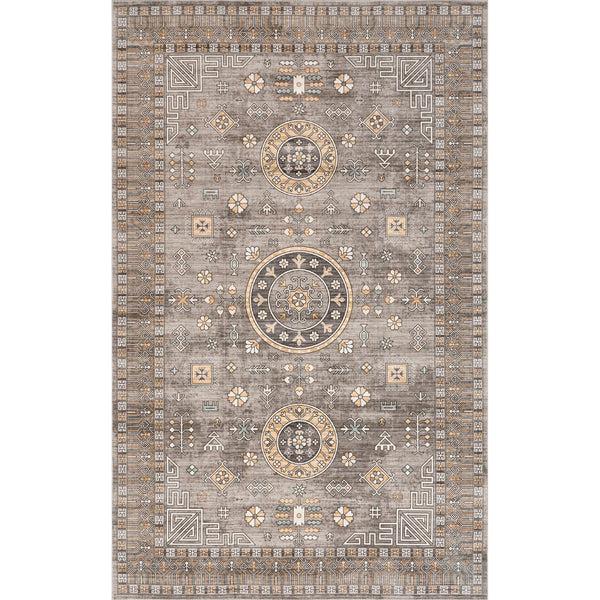 nuloom Tama Circle Medallion Machine Washable Area Rug Brown