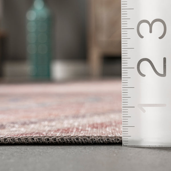 Nuloom Tarah Faded Diamond Machine Washable Area Rug Rust