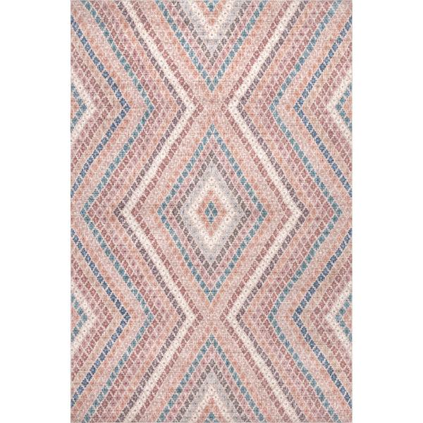 nuloom Tarah Faded Diamond Machine Washable Area Rug Rust