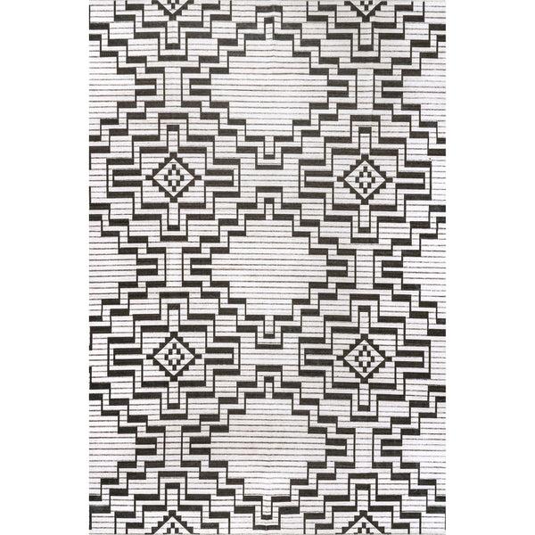 nuloom Tashia Modern Geometric Machine Washable Area Rug Charcoal