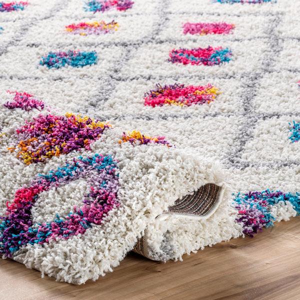 Nuloom Tatyana Moroccan Diamond Trellis Shaggy Pink