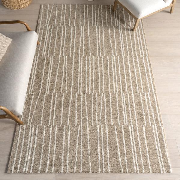 Nuloom Tavianna Contemporary Striped Area Rug Beige