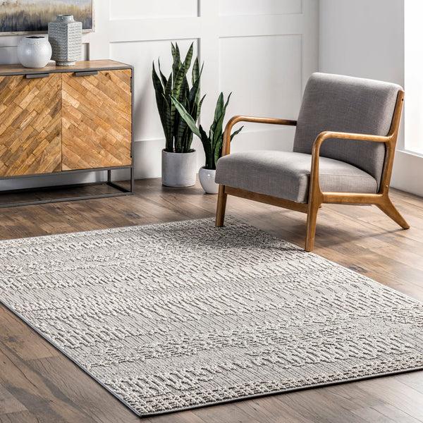 Nuloom Teagan Textured Abstract Area Rug Light Grey