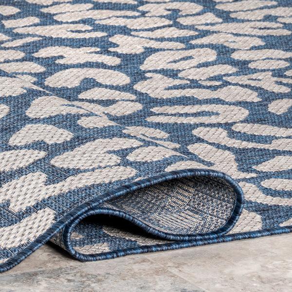 Nuloom Terenia Leopard Indoor/Outdoor Area Rug Blue