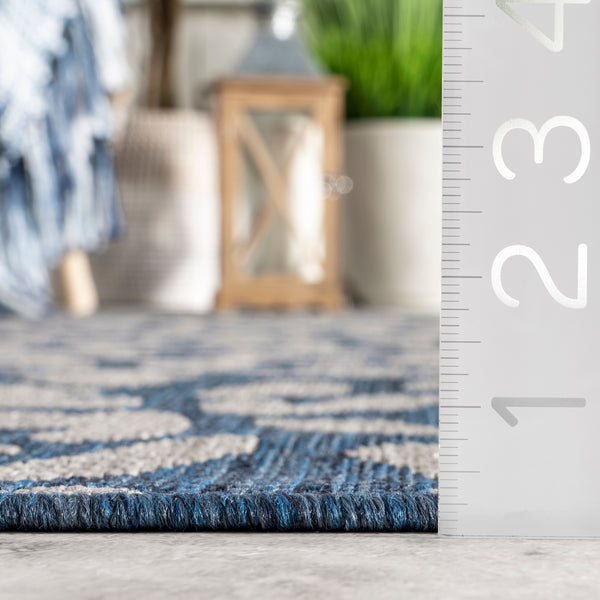 Nuloom Terenia Leopard Indoor/Outdoor Area Rug Blue
