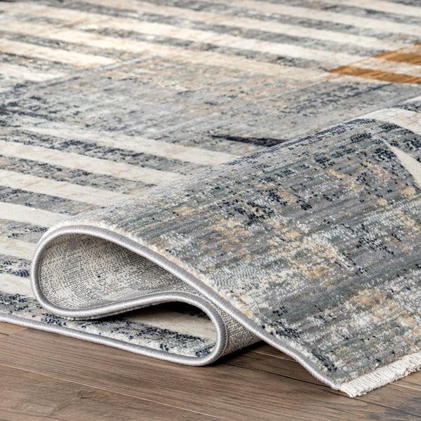 Nuloom Terina Transitional Striped Fringe Area Rug Blue