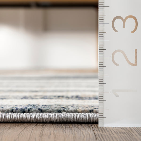 Nuloom Terina Transitional Striped Fringe Area Rug Blue