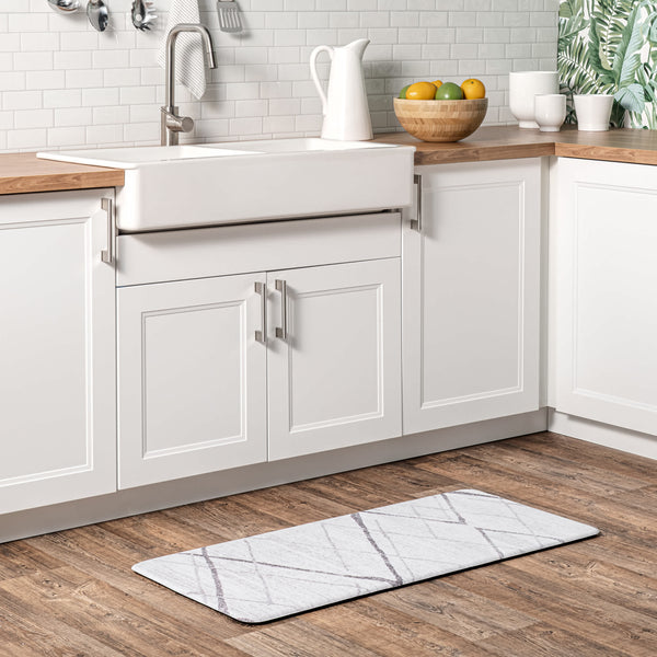 Nuloom Thigpen Contemporary Anti Fatigue Kitchen Or Laundry Room Comfort Mat Light Gray