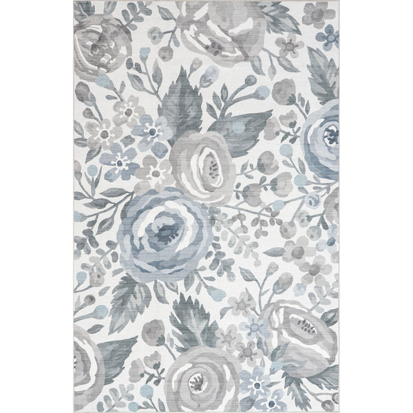 nuloom Tiffani Floral Machine Washable Stain-Resistant Area Rug Ivory