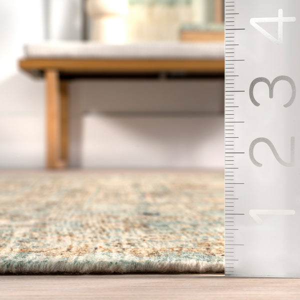 Nuloom Tilicho Distressed Wool Area Rug Light Green
