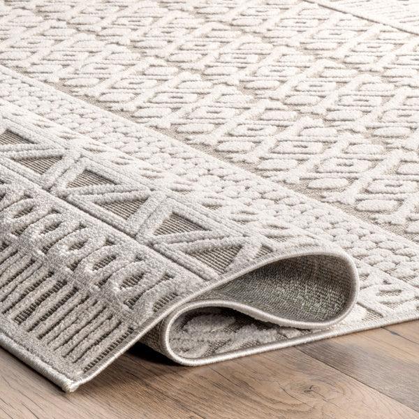 Nuloom Tina Textured Geometric Banded Area Rug Gray