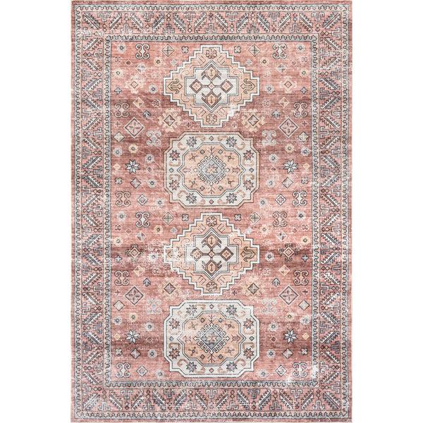 nuloom Tindra Faded Multi Medallion Machine Washable Blush
