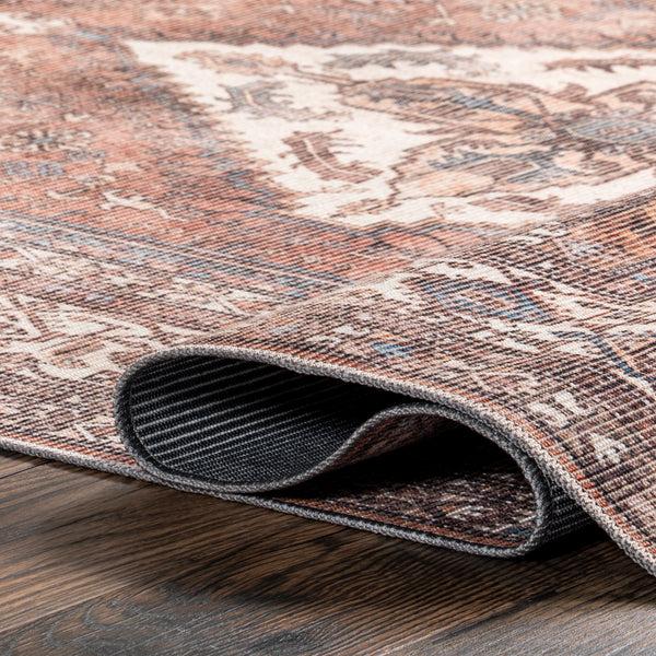 Nuloom Tindra Persian Medallion Machine Washable Area Rug Rust