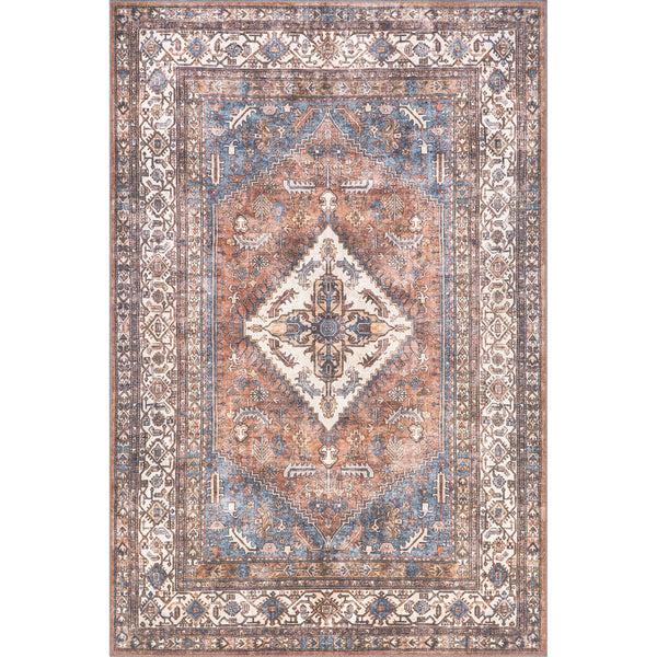 nuloom Tindra Persian Medallion Machine Washable Area Rug Rust