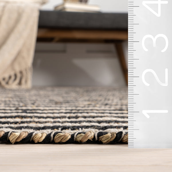 Nuloom Tove Striped Seagrass And Cotton Area Rug Ivory