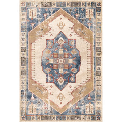 nuloom Transitional Chivonne Medallion Area Rug Blue