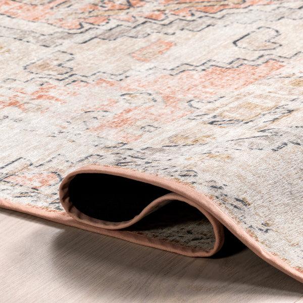 Nuloom Transitional Medallion SpinClean Machine Washable Area Rug Ivory