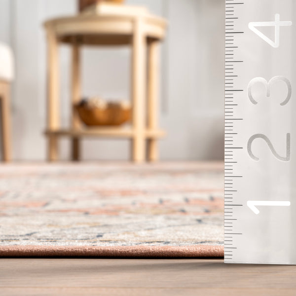 Nuloom Transitional Medallion SpinClean Machine Washable Area Rug Ivory