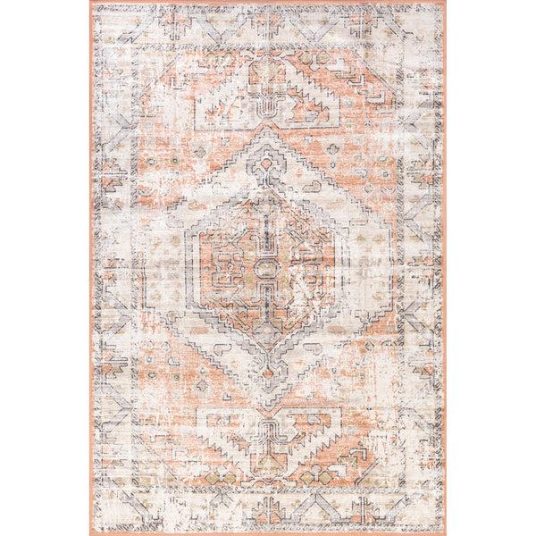nuloom Transitional Medallion SpinClean Machine Washable Area Rug Ivory
