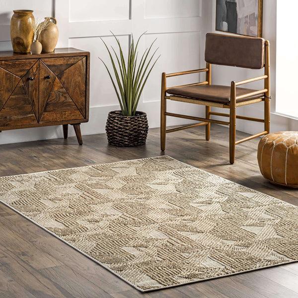 Nuloom Trinity Textured Abstract Diamonds Area Rug Beige