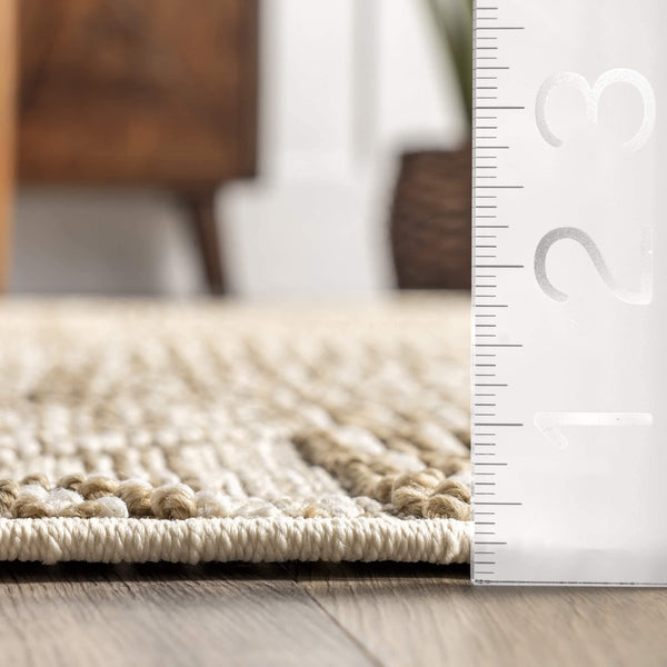 Nuloom Trinity Textured Abstract Diamonds Area Rug Beige