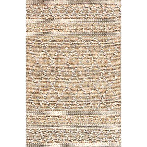 nuloom Úna Lattice Stain-Resistant Machine Washable Area Rug Beige