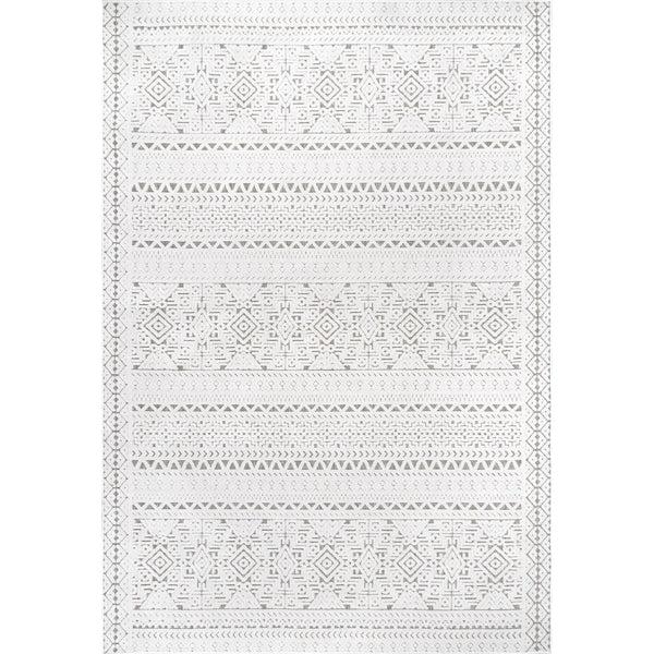 nuloom Valerie Textured Geometric Tribal Indoor/Outdoor Area Rug Gray