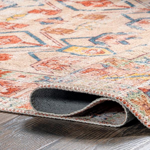 Nuloom Vasa Traditional Distressed Machine Washable Area Rug Rust