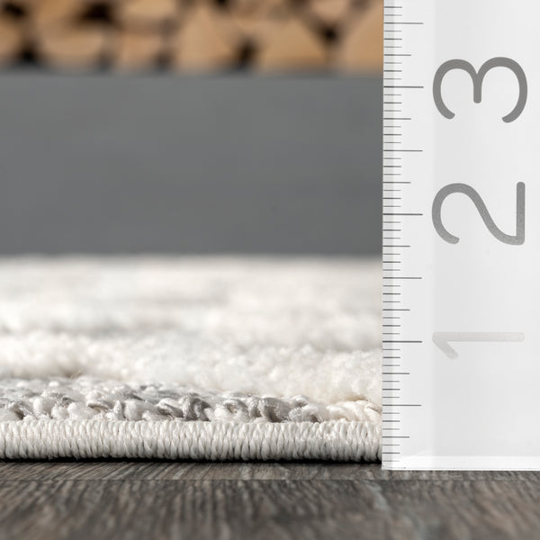 Nuloom Ventana Crosshatch Textured Area Rug Light Grey