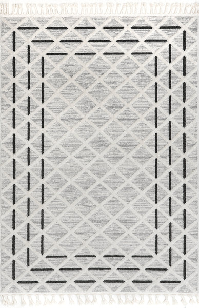 nuloom Ventana Crosshatch Textured Area Rug Light Grey