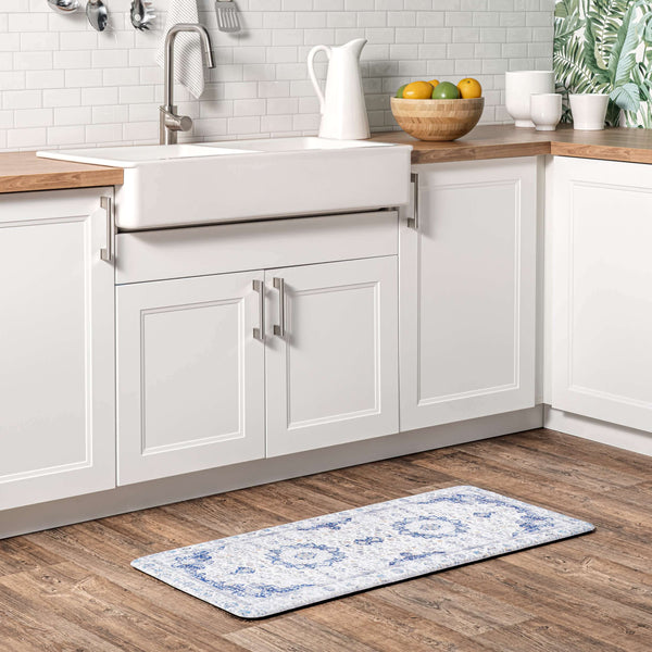 Nuloom Verona Vintage Anti Fatigue Kitchen Or Laundry Room Comfort Mat Blue
