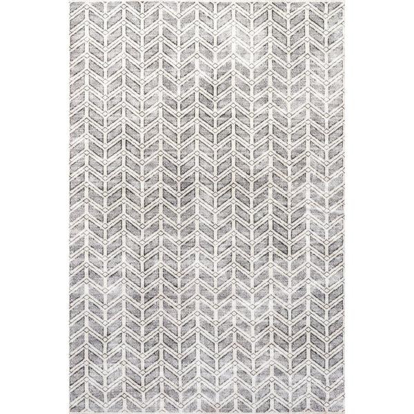 nuloom Via Geometric Striped Machine Washable Area Rug Gray