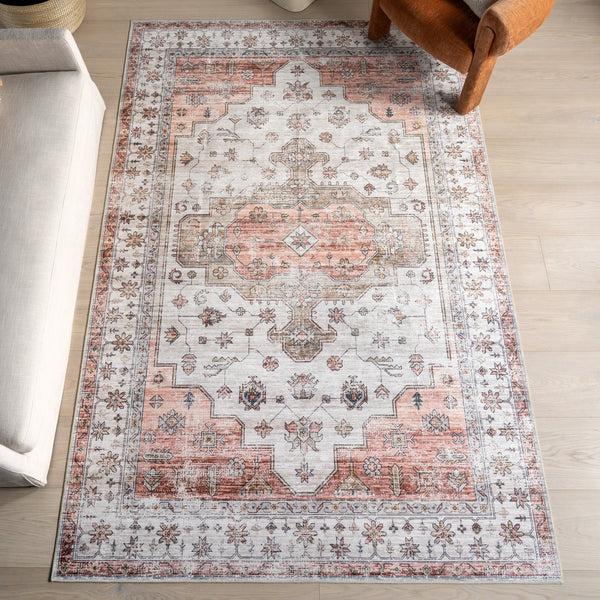 Nuloom Vinka SplashGuard Machine Washable Area Rug Beige