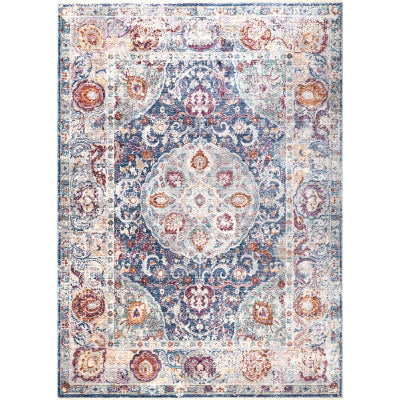nuloom Vintage Glynn Medallion Fringe Area Rug Navy
