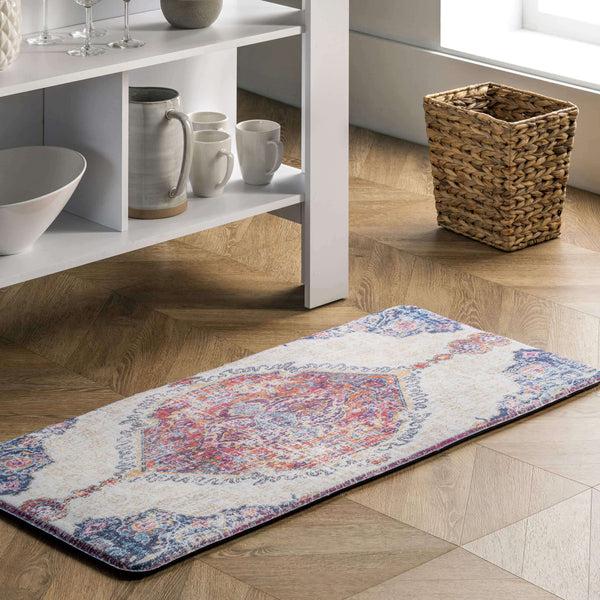 Nuloom Vintage Medallion Anti Fatigue Kitchen Or Laundry Room Comfort Mat Rust