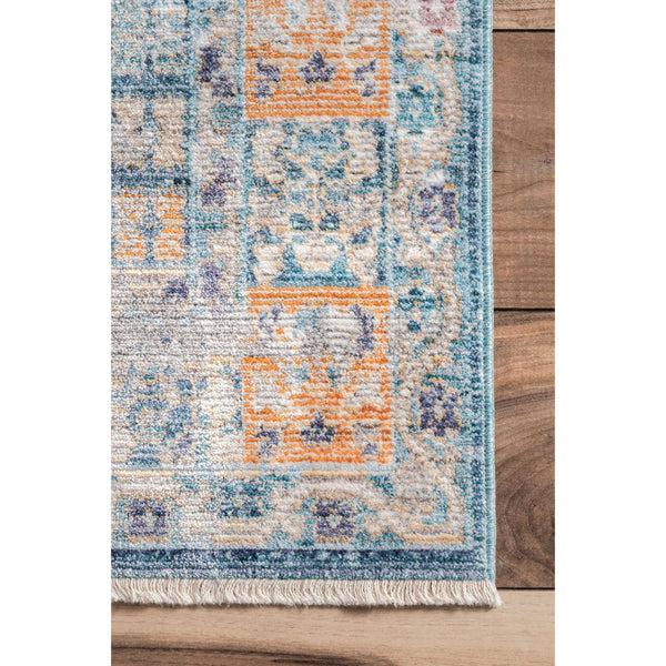 Nuloom Vintage Sharron Medallion Fringe Area Rug Blue