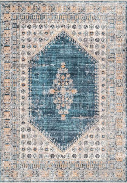 nuloom Vintage Sharron Medallion Fringe Area Rug Blue