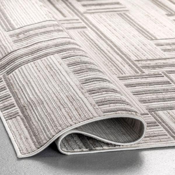 Nuloom Violet Modern Abstract Linework Area Rug Gray