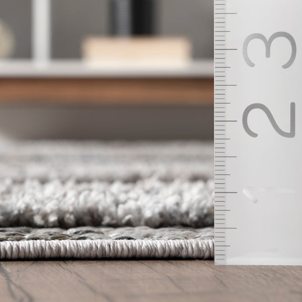 Nuloom Violette Casual Bordered Tasseled Area Rug Gray