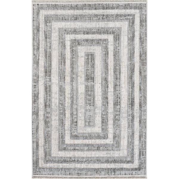 nuloom Violette Casual Bordered Tasseled Area Rug Gray