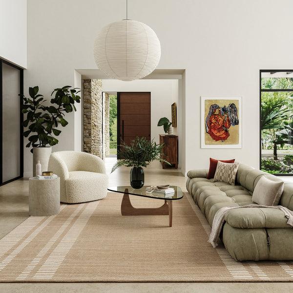 Nuloom Virgo Striped Reversible Wool Area Rug Natural