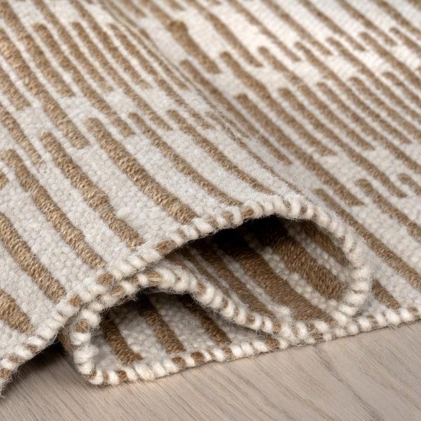 Nuloom Virgo Striped Reversible Wool Area Rug Natural