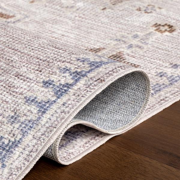 Nuloom Vivica SplashGuard Faded Medallion Machine Washable Area Rug Beige