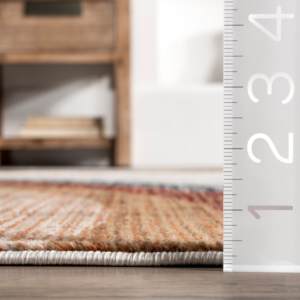 Nuloom Waverley Distressed Circles Fringe Area Rug Beige